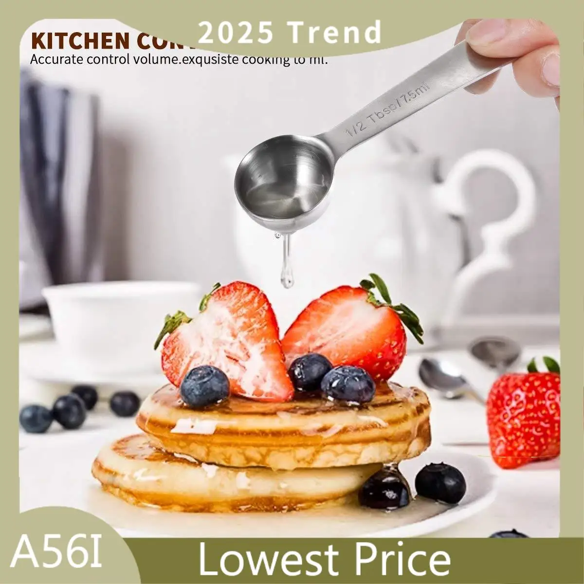 ABDD 2 Set Stainless Steel Stackable Measuring Spoons For Dry And Liquid Ingredients Etched Marked, 1 Set With Detachable Ring H
ABDD 2 Set Stainless Steel Stackable Measuring Spoons For Dry And Liquid Ingredients Etched Marked, 1 Set With Detachable Ring H