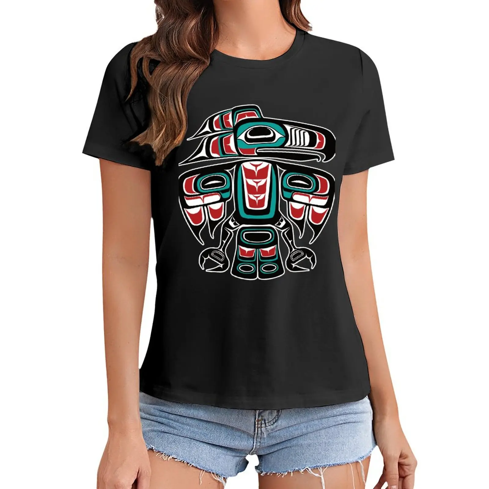 Haida Tlingit Native Raven Totem T-Shirt vintage clothes customs quick drying western t-shirt dress for Women
Haida Tlingit Native Raven Totem T-Shirt vintage clothes customs quick drying western t-shirt dress for Women