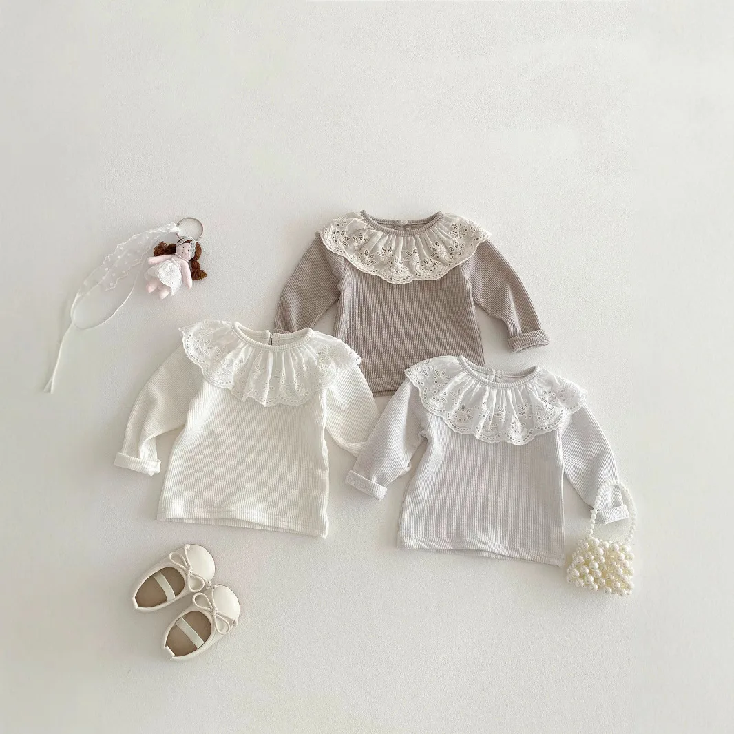 2025 Girls' Base Shirt Spring Autumn New Style Children's Lace Collar Long Sleeved Top Baby Casual Solid Color Western-style
2025 Girls' Base Shirt Spring Autumn New Style Children's Lace Collar Long Sleeved Top Baby Casual Solid Color Western-style