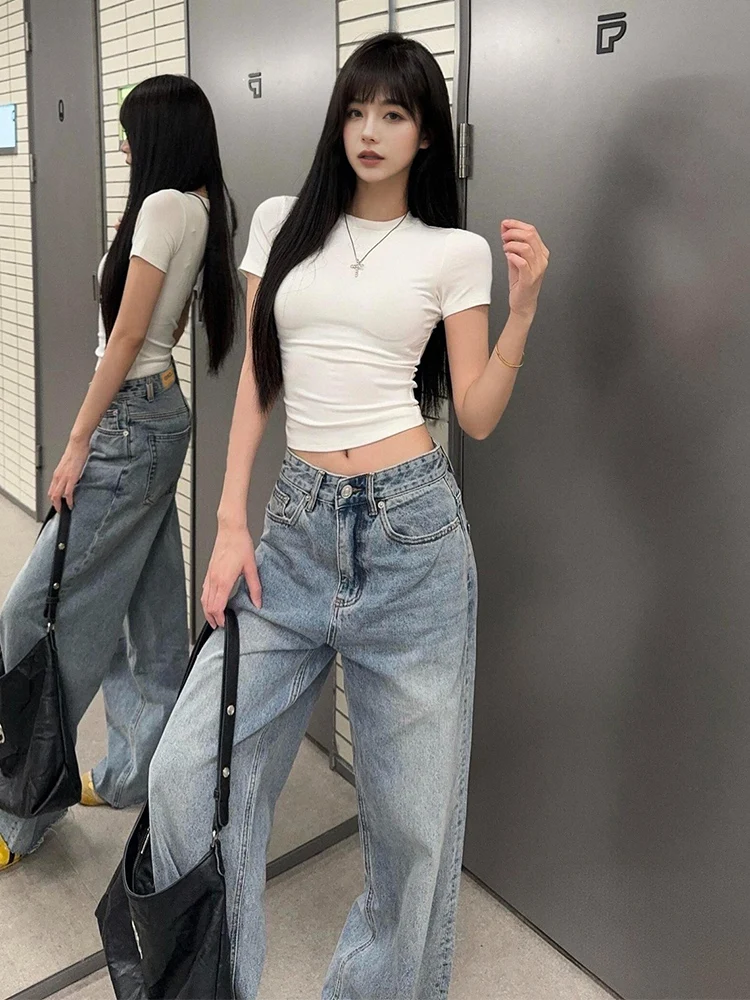 High Waist Blue Denim Jeans Women's Casual American High Street Style Spring New Loose Leggings Pants Tummy Control Slimming
High Waist Blue Denim Jeans Women's Casual American High Street Style Spring New Loose Leggings Pants Tummy Control Slimming