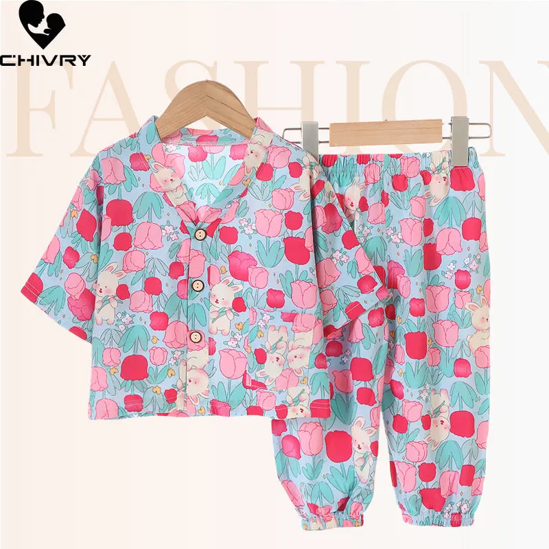 Kids Summer Thin Clothing Sets New Boys Girls Cartoon Short Sleeve V-neck Shirt Tops with Pants Baby Sleeping Pajamas Homewear
Kids Summer Thin Clothing Sets New Boys Girls Cartoon Short Sleeve V-neck Shirt Tops with Pants Baby Sleeping Pajamas Homewear