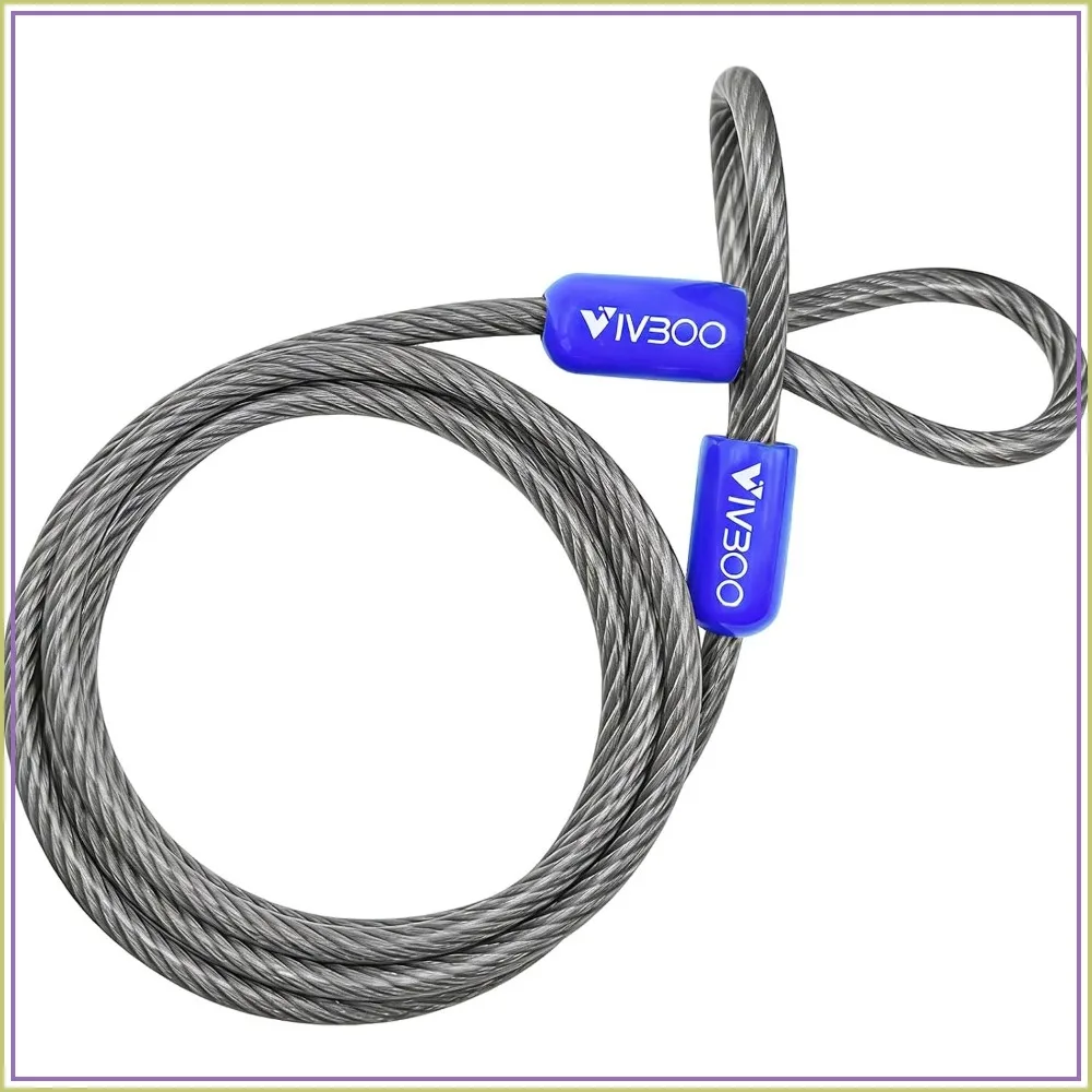 1/4in Security Cable with Loops 4FT/6FT/8FT/10FT Cut-Resistant Waterproof for Travel Home Outdoor
1/4in Security Cable with Loops 4FT/6FT/8FT/10FT Cut-Resistant Waterproof for Travel Home Outdoor