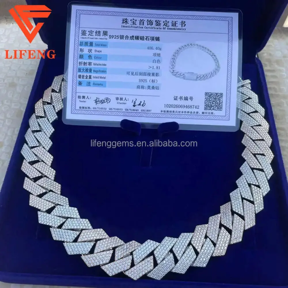 Хип-хоп розовое золото и белая кубинская цепочка 23 мм 4 ряда Iced Out Falwless Moissanite Diamond Miami Cuban Link Chain
Хип-хоп розовое золото и белая кубинская цепочка 23 мм 4 ряда Iced Out Falwless Moissanite Diamond Miami Cuban Link Chain