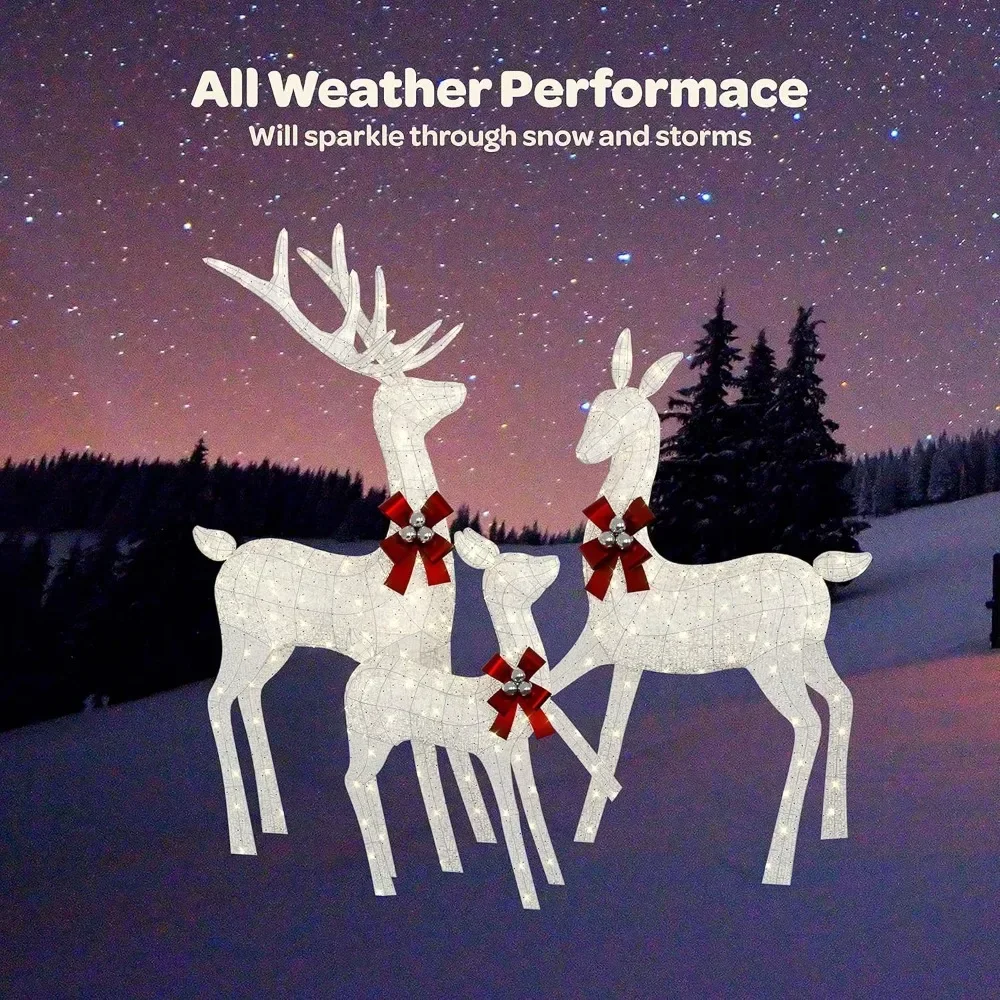 Deer Decoration, Set of 3 Lighted Christmas Deer Outdoor Decoration Display with 365 LED Lights all-weather Christmas Decoration
Deer Decoration, Set of 3 Lighted Christmas Deer Outdoor Decoration Display with 365 LED Lights all-weather Christmas Decoration