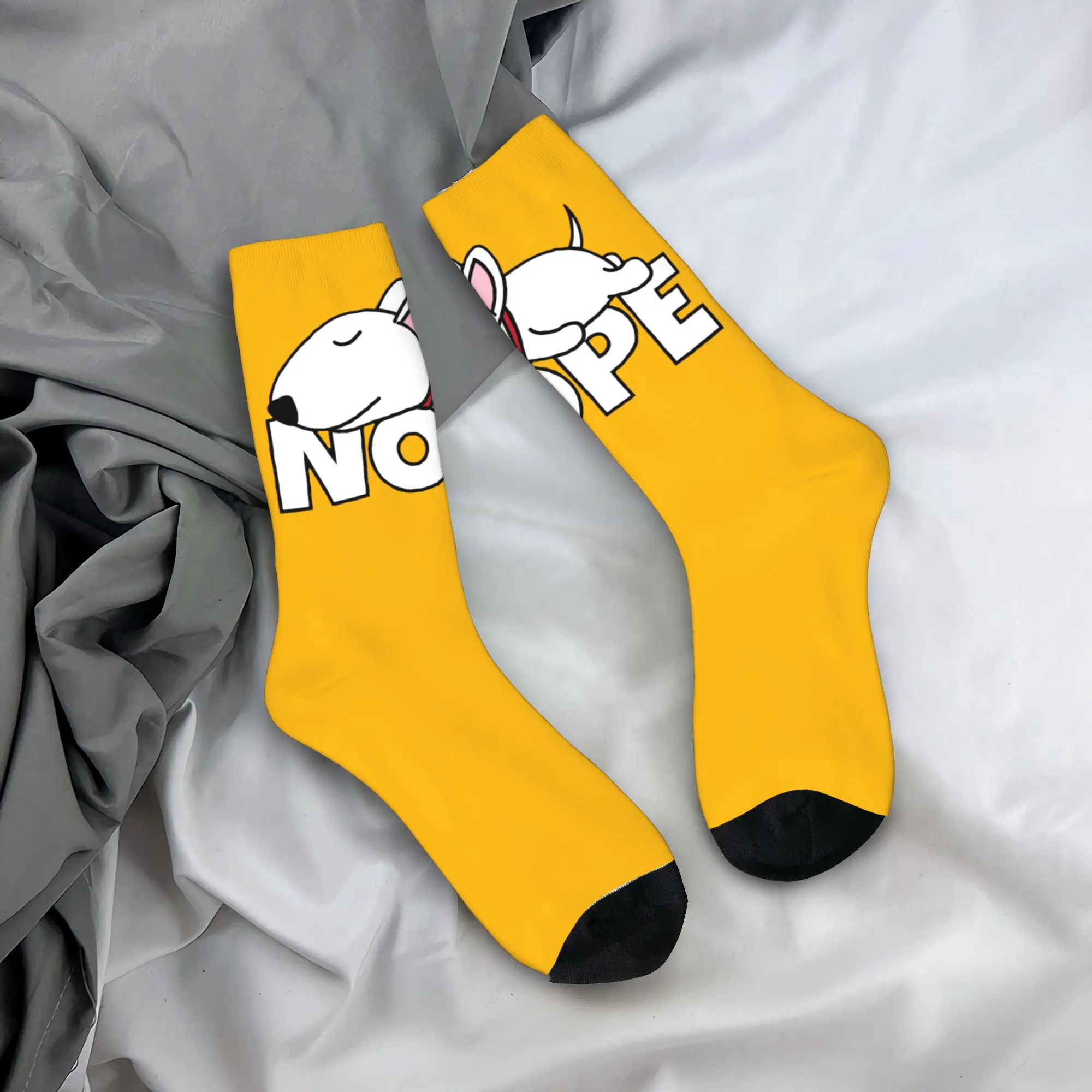 Custom Funny Printed Nope Bull Terrier Dog Socks for Women Men Stretch Summer Autumn Winter Crew Socks
Custom Funny Printed Nope Bull Terrier Dog Socks for Women Men Stretch Summer Autumn Winter Crew Socks
