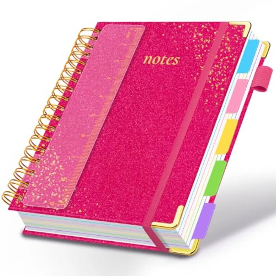 Hardcover Spiral Notebook with Removable Dividers and Tabs, 8"x10" 5 Subject Notebooks for Work, 300 Pages College Ruled Notebo
Hardcover Spiral Notebook with Removable Dividers and Tabs, 8"x10" 5 Subject Notebooks for Work, 300 Pages College Ruled Notebo