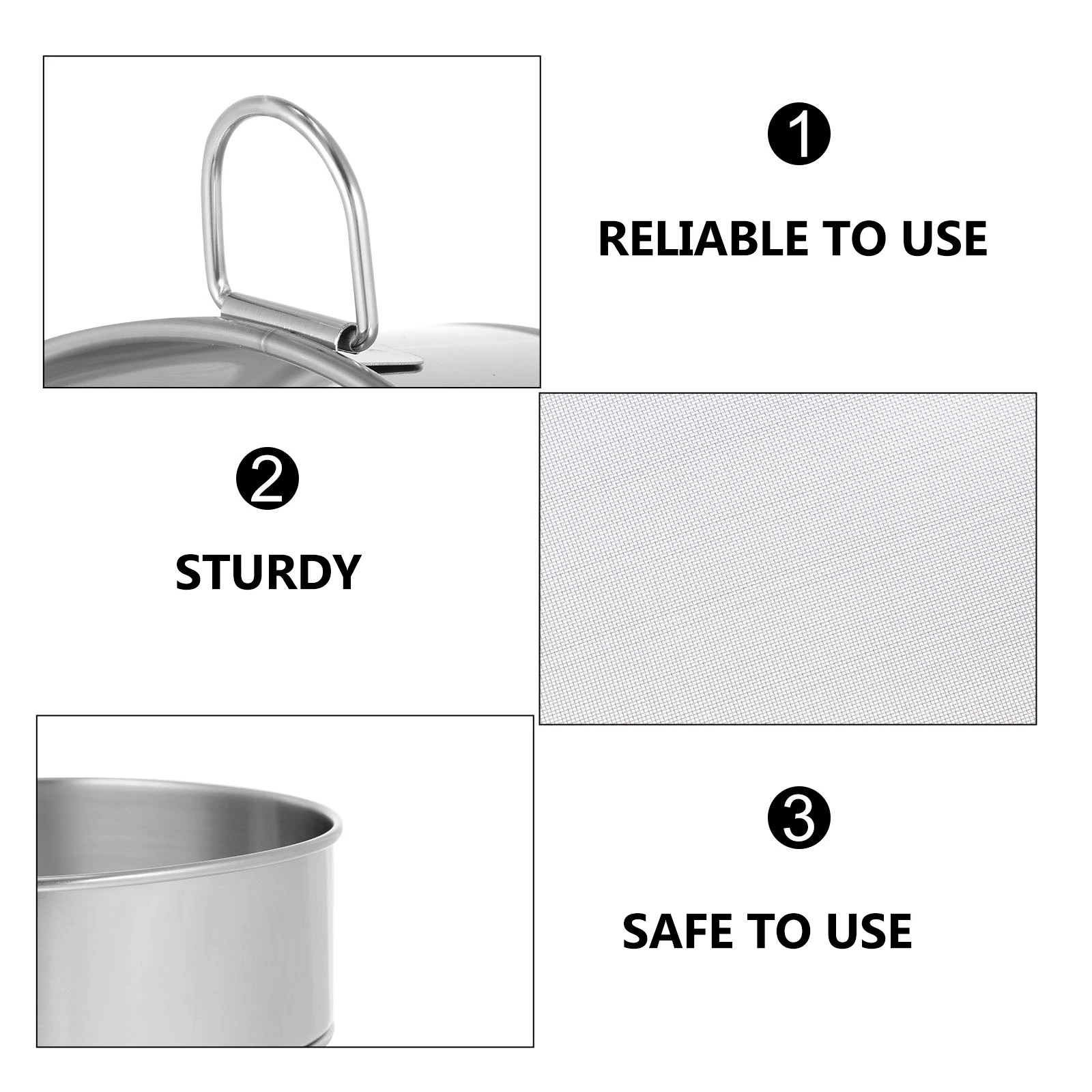 Stainless Steel Flour Sifter Powdered Sugar Sieve Sifting Strainer Baking Filter Kitchen Mesh Tool Corrosion for Daily
Stainless Steel Flour Sifter Powdered Sugar Sieve Sifting Strainer Baking Filter Kitchen Mesh Tool Corrosion for Daily