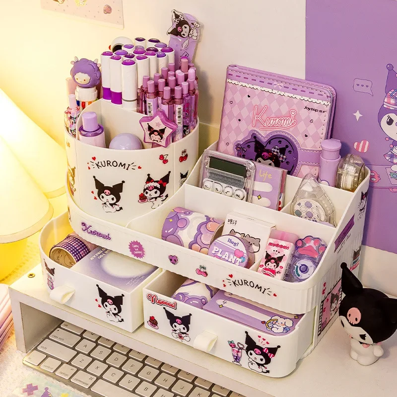 Kawaii Sanrio Kuromi Rotating Drawer Pen Holder Storage Box Organizer Large Capacity Desktop Cute Multi-functional Storage Rack
Kawaii Sanrio Kuromi Rotating Drawer Pen Holder Storage Box Organizer Large Capacity Desktop Cute Multi-functional Storage Rack