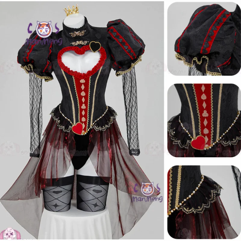 Queen of Hearts Cosplay Costume Alice in Wonderland Halloween women's fantasy jumpsuit crown gloves socks sexy uniform set
Queen of Hearts Cosplay Costume Alice in Wonderland Halloween women's fantasy jumpsuit crown gloves socks sexy uniform set