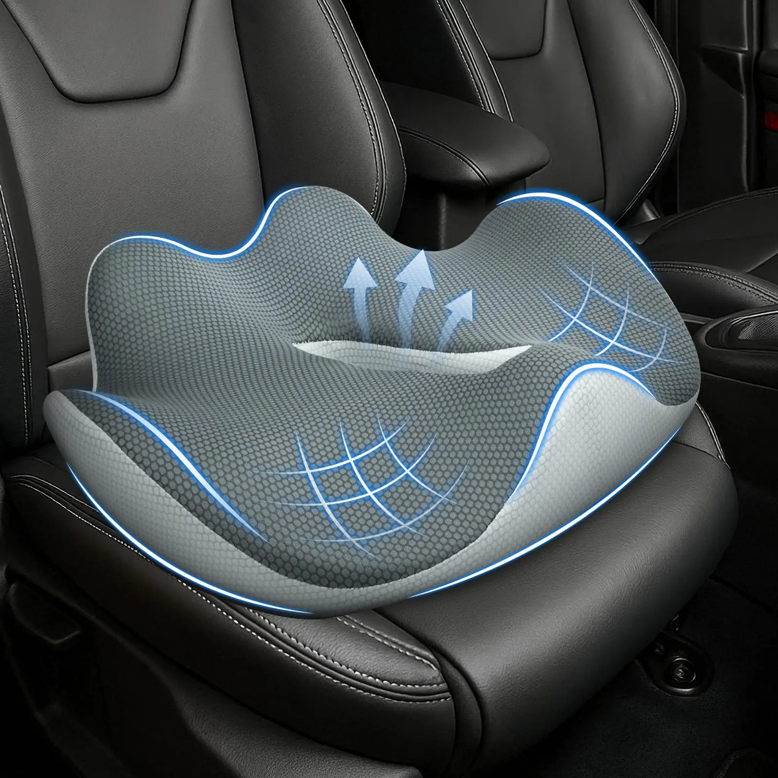 X-Large Memory Foam Car Seat Cushion With Ventilation Design For Back, Hip And Coccyx Support, Non-Slip For Driving Office
X-Large Memory Foam Car Seat Cushion With Ventilation Design For Back, Hip And Coccyx Support, Non-Slip For Driving Office