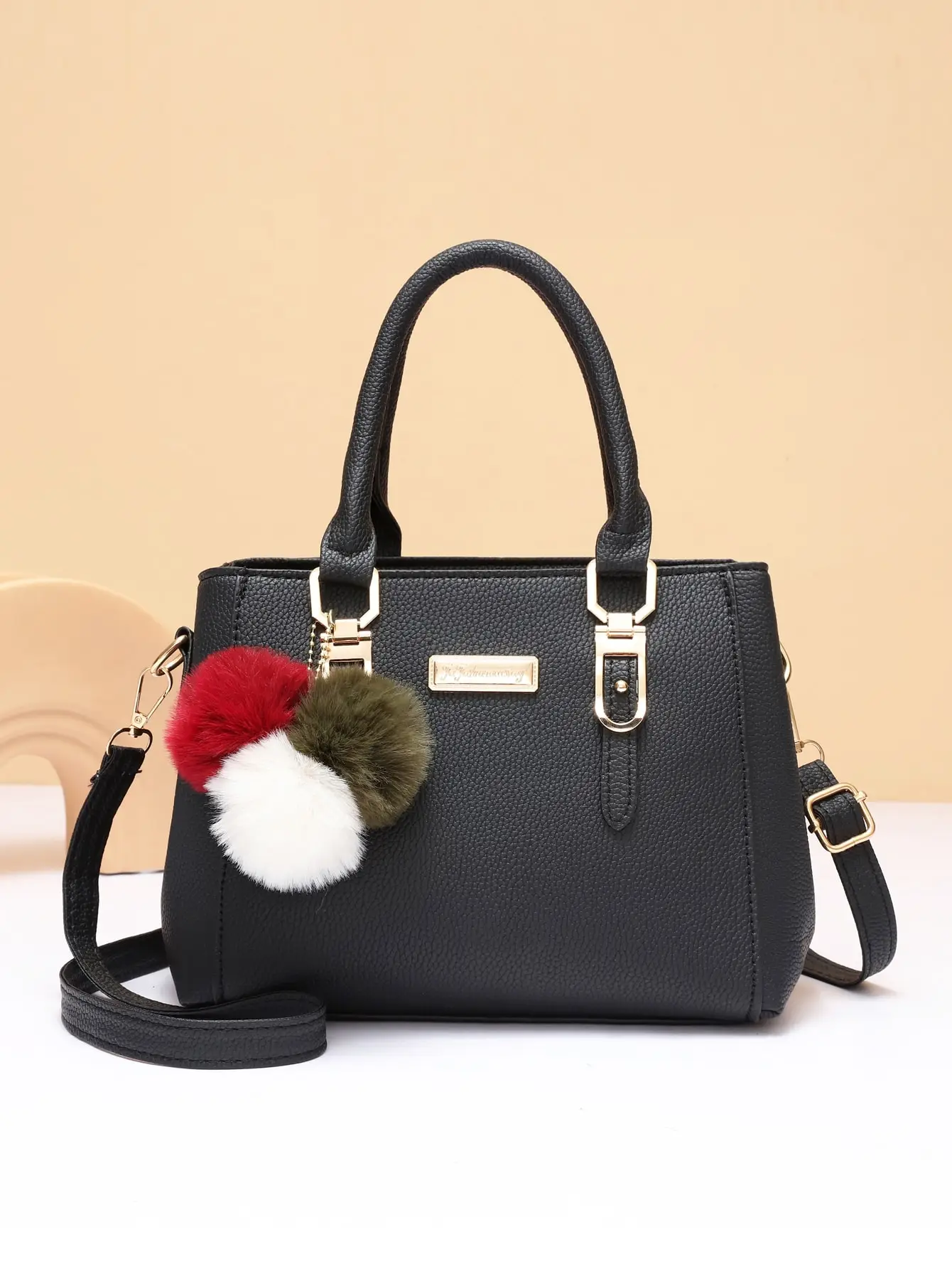 Lightweight, Business Casual Litchi Embossed Square Bag Pom Pom Decor PU, Mother's Day Gift For Mom For Teen Girls Women College Students, Rookies & White-Collar Workers Perfect For Office, College, Work, Business, Commute, Outdoors, Travel, Outings, Busi
Lightweight, Business Casual Litchi Embossed Square Bag Pom Pom Decor PU, Mother's Day Gift For Mom For Teen Girls Women College Students, Rookies & White-Collar Workers Perfect For Office, College, Work, Business, Commute, Outdoors, Travel, Outings, Busi