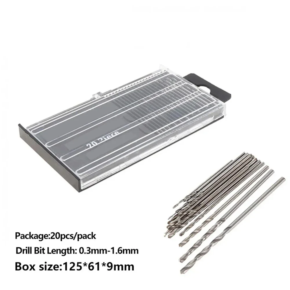 20pcs Set Mini HSS Spiral Drill Bit Set 0.6/0.65/0.7/0.75/0.8/0.85/0.9/0.95/1.0/1.2/1.3/1.4/1.5/1.6mm Drill Bits For Jewellery
20pcs Set Mini HSS Spiral Drill Bit Set 0.6/0.65/0.7/0.75/0.8/0.85/0.9/0.95/1.0/1.2/1.3/1.4/1.5/1.6mm Drill Bits For Jewellery