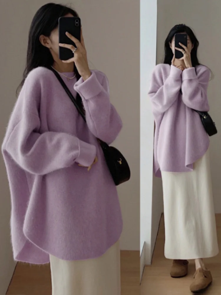 Pullover Female Long Sleeve Fashion Soft Gentle Jumper Top Solid Knitted Sweater Women Split Oversized O-neck Casual All-match
Pullover Female Long Sleeve Fashion Soft Gentle Jumper Top Solid Knitted Sweater Women Split Oversized O-neck Casual All-match