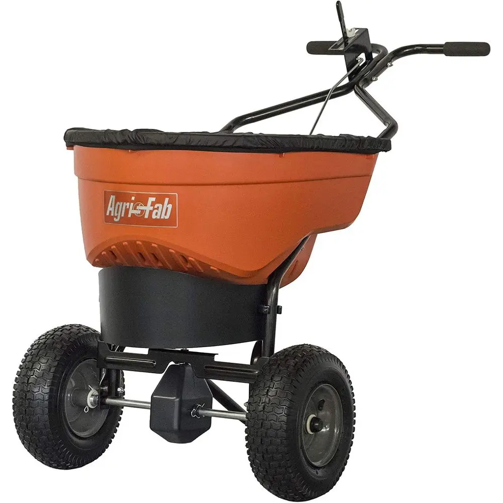 130lb Heavy-Duty Orange & Black Push Snow Spreader
130lb Heavy-Duty Orange & Black Push Snow Spreader