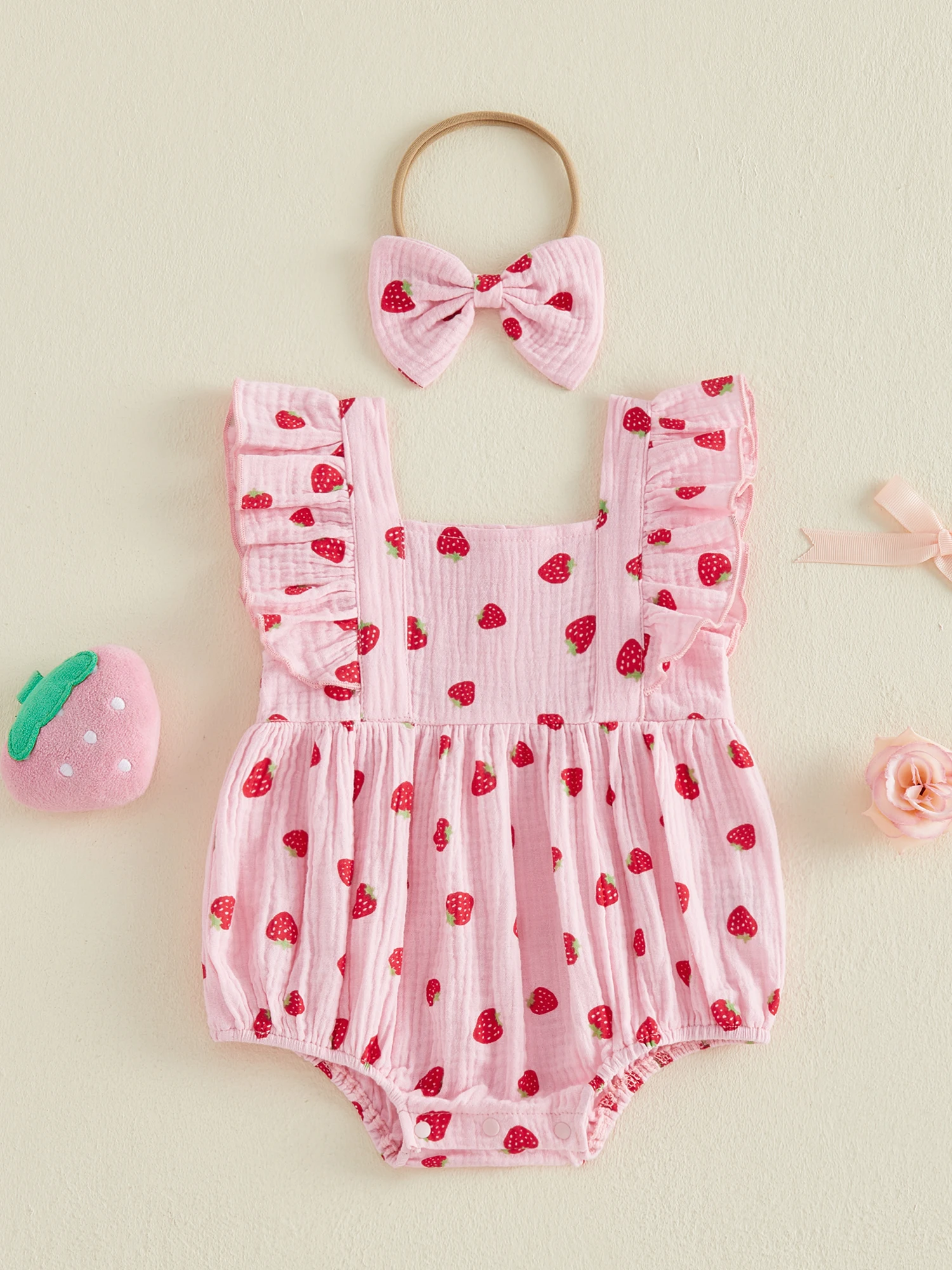 Adorable Toddler Girls Floral Print Ruffle Sleeve Romper with Matching Bow Headband Set for Summer Outfits
Adorable Toddler Girls Floral Print Ruffle Sleeve Romper with Matching Bow Headband Set for Summer Outfits