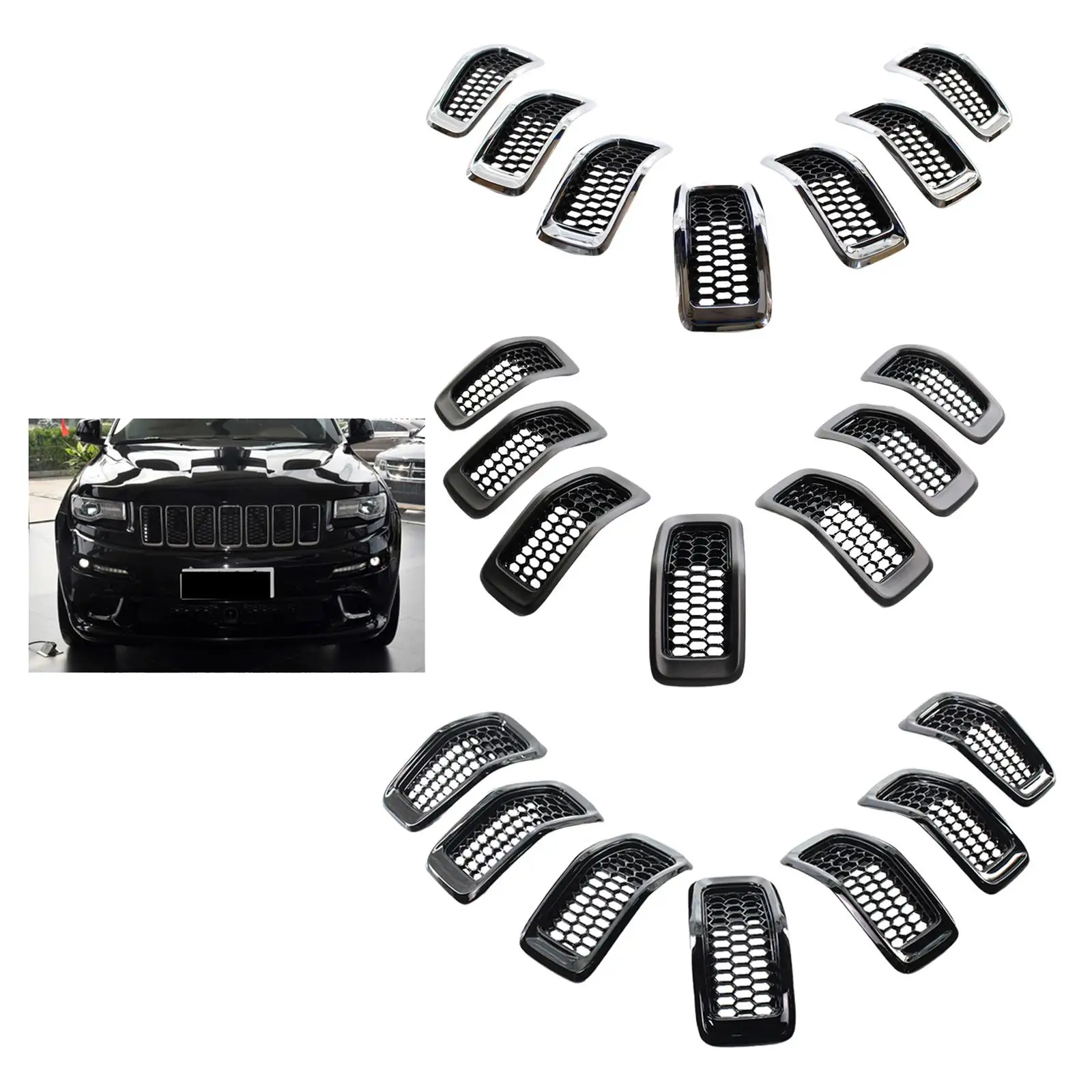 7 вставок для гриля 68303626 Вставка решетки типа АА для Jeep Cherokee 2014-2018 гг. 
7 вставок для гриля 68303626 Вставка решетки типа АА для Jeep Cherokee 2014-2018 гг.