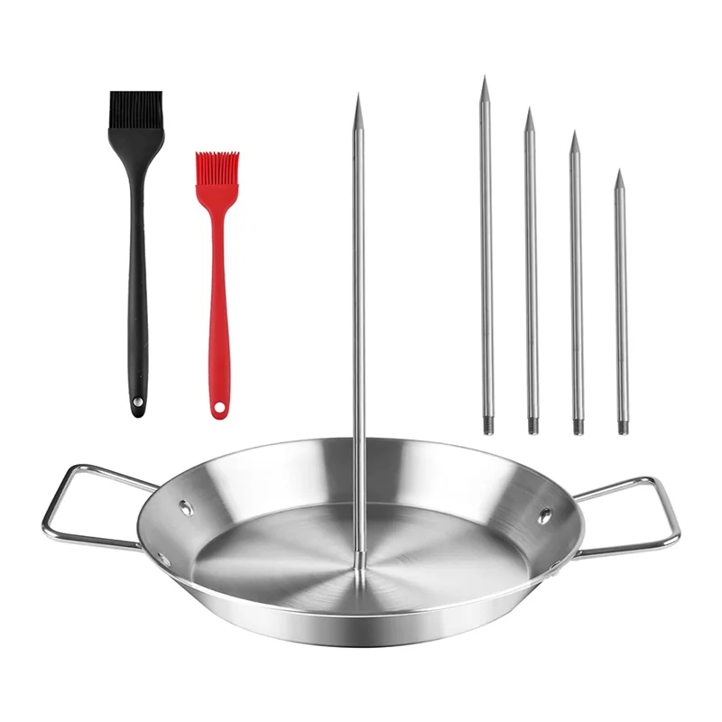 BAAR-Al Pastor Skewer For Grill 10" Brazilian Spit Stand With 5 Spikes & 2 Brushes Shawarma Meat Stand
BAAR-Al Pastor Skewer For Grill 10" Brazilian Spit Stand With 5 Spikes & 2 Brushes Shawarma Meat Stand