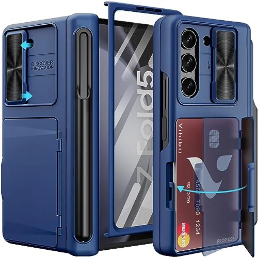 for Samsung Z with Card Holder and S Pen Holder and Slide Camera Cover and Hinge Protection and Screen Protector, Rugged Wallet
for Samsung Z with Card Holder and S Pen Holder and Slide Camera Cover and Hinge Protection and Screen Protector, Rugged Wallet