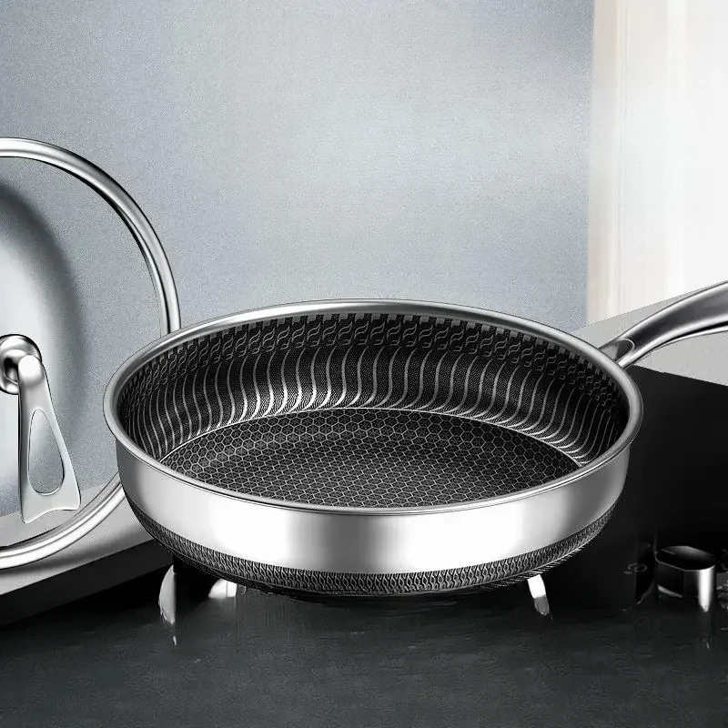German 316L Stainless Steel Pan Honeycomb flat bottom Non-stick Skillet Frying Uncoated Induction Cooker Gas General Purpose
German 316L Stainless Steel Pan Honeycomb flat bottom Non-stick Skillet Frying Uncoated Induction Cooker Gas General Purpose
