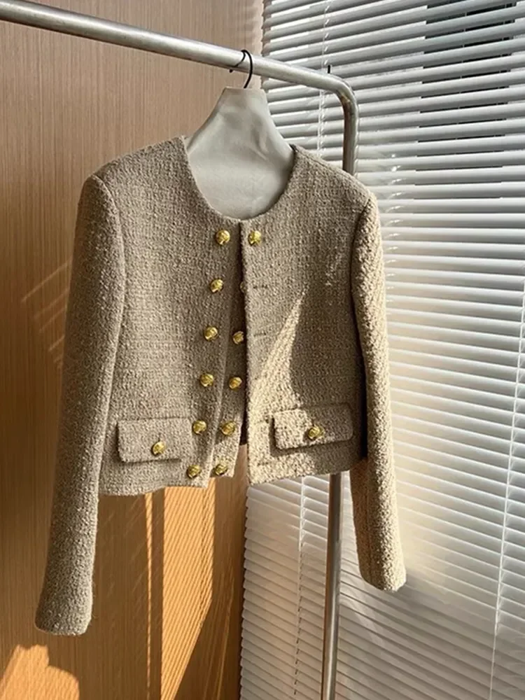 New High End Elegant Tweed Jacket Coat Women Autumn Winter Long Sleeve O-neck Double Breasted Woolen Outwear French Runway Tops
New High End Elegant Tweed Jacket Coat Women Autumn Winter Long Sleeve O-neck Double Breasted Woolen Outwear French Runway Tops