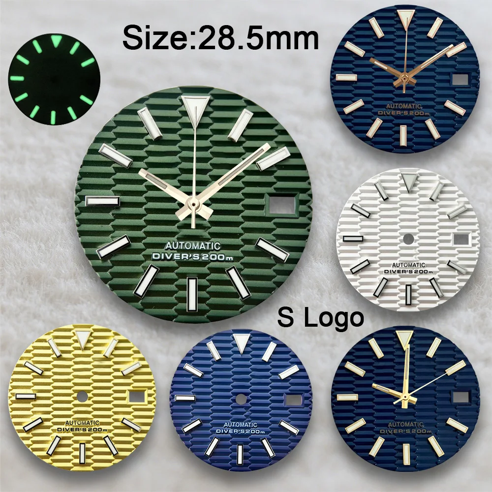 28.5mm S Logo SKX007 Slope Dial Fit NH35/NH36/4R/7S Japanese Movement Green Luminous High-Quality Watch Modification Accessories
28.5mm S Logo SKX007 Slope Dial Fit NH35/NH36/4R/7S Japanese Movement Green Luminous High-Quality Watch Modification Accessories