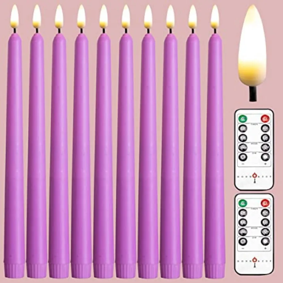 10 Pack Flameless 11'' Wax Cove Taper Candles with 2 Remote, Use 2-AA Battery Not Included, Runs 200 Hours
10 Pack Flameless 11'' Wax Cove Taper Candles with 2 Remote, Use 2-AA Battery Not Included, Runs 200 Hours