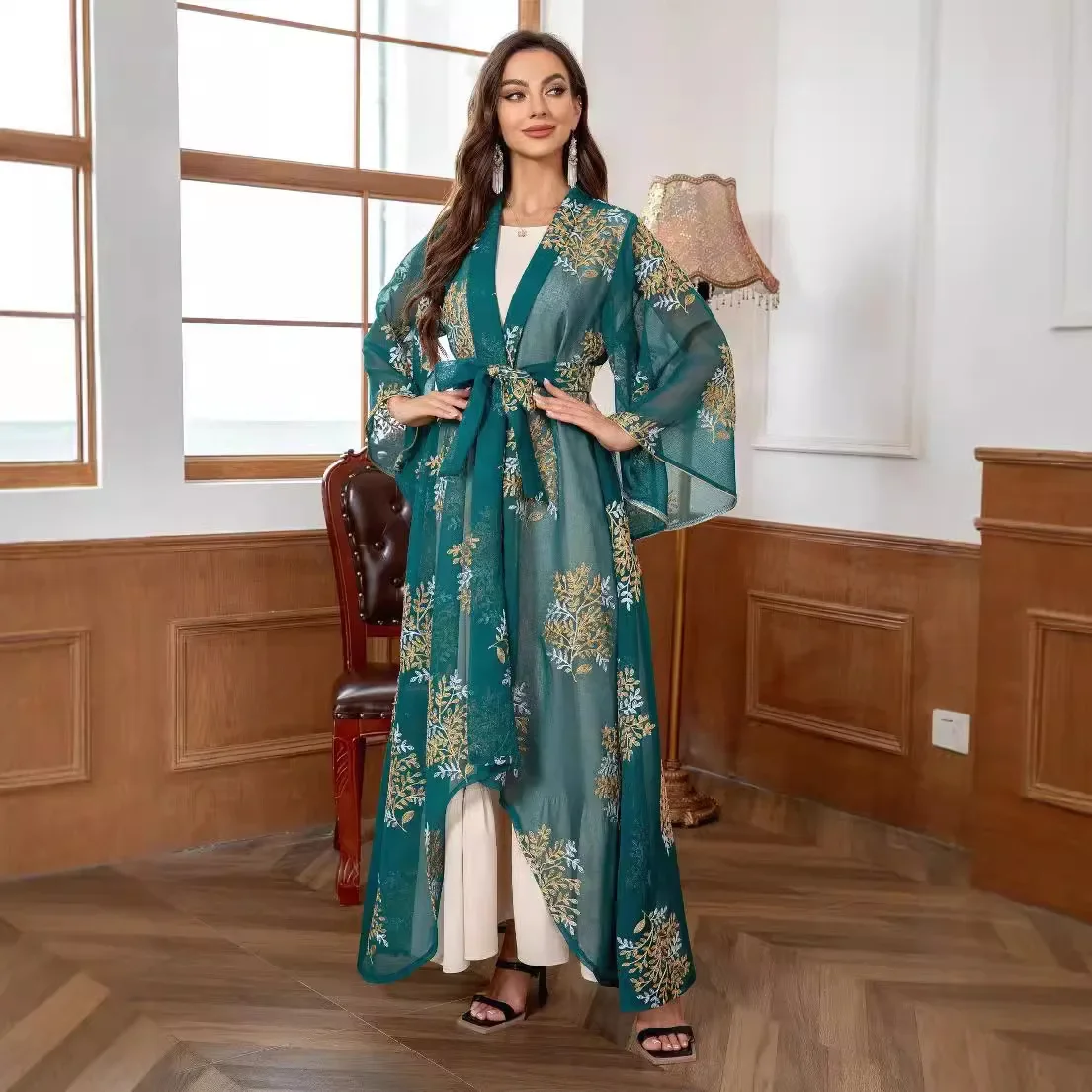 UNI Ramadan Muslim Women Open Abayas Embroidery Dresses Islam Morocco Kaftan Two-piece Set Robe Eid Dubai Elegant Abaya Jalabiya
UNI Ramadan Muslim Women Open Abayas Embroidery Dresses Islam Morocco Kaftan Two-piece Set Robe Eid Dubai Elegant Abaya Jalabiya