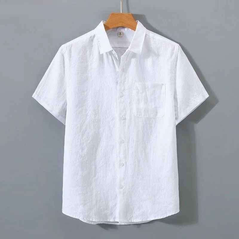 Summer Linen Shirt Men's Short Sleeve Thin Loose Linen Material Top Vintage Japanese Style Casual Cotton Linen Shirt
Summer Linen Shirt Men's Short Sleeve Thin Loose Linen Material Top Vintage Japanese Style Casual Cotton Linen Shirt
