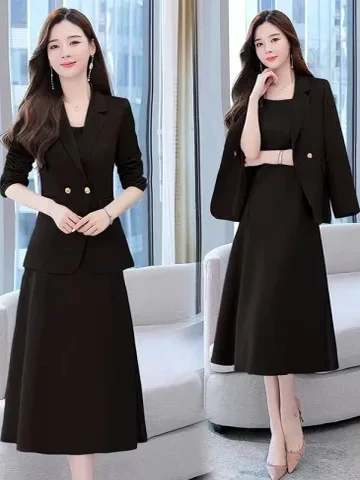 plus Size Women's Autumn Thin Suit Jacket And Halter Dress Two-Piece Set Spring Autumn High Waist Korean Style Fashion Set
plus Size Women's Autumn Thin Suit Jacket And Halter Dress Two-Piece Set Spring Autumn High Waist Korean Style Fashion Set