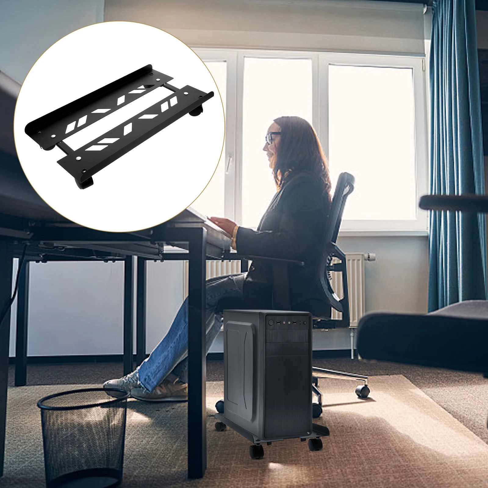 Computer Host for Desktop CPU St Pc Holder Under Desk Rolling Design Black Color Small Size Floor Tower PCs Under Desk
Computer Host for Desktop CPU St Pc Holder Under Desk Rolling Design Black Color Small Size Floor Tower PCs Under Desk