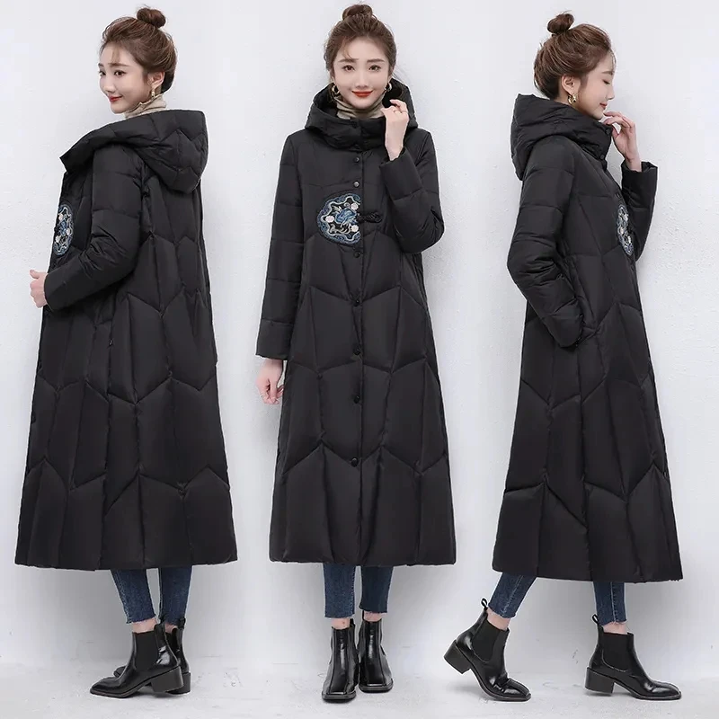 2023 Winter Cotton Coats Women's Thicken Warm Down Cotton Parkas Jackets Vintage Hooded Cotton-Padded Coats Long Padded Overcoat
2023 Winter Cotton Coats Women's Thicken Warm Down Cotton Parkas Jackets Vintage Hooded Cotton-Padded Coats Long Padded Overcoat