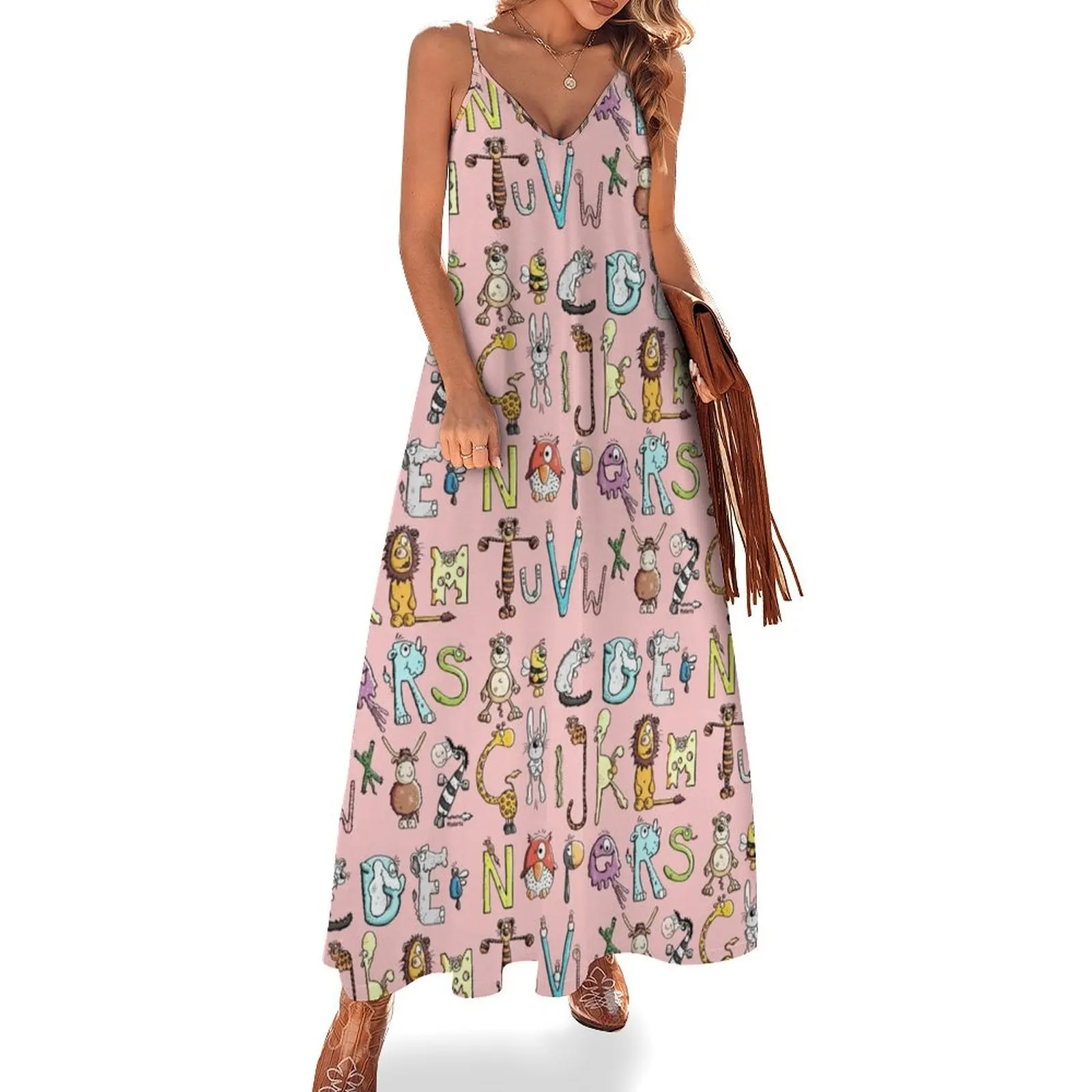 Funny colourful animal alphabet - comic - letters - animals Gift Sleeveless Long Dress Women's summer dresses Dress
Funny colourful animal alphabet - comic - letters - animals Gift Sleeveless Long Dress Women's summer dresses Dress