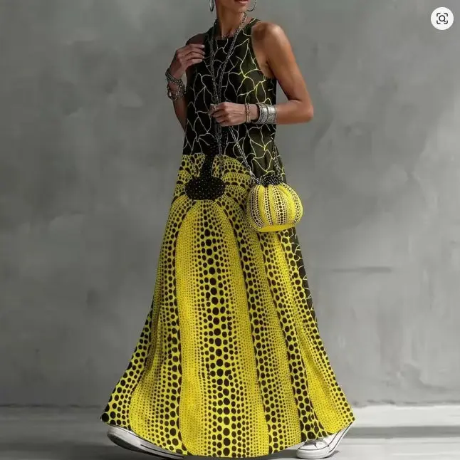 Women's Fashion Abstract Printed Round-Neck Maxi Dresses 2026 New Sleeveless Loose Casual Vacation Party Long Dress Sundress
Women's Fashion Abstract Printed Round-Neck Maxi Dresses 2026 New Sleeveless Loose Casual Vacation Party Long Dress Sundress