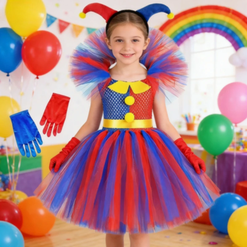 Amazing Digital Circus Fancy Dresses for Girls Blue Red Clown Pomni Tutu Dress Up Outfit for Kids Carnival Halloween Costumes
Amazing Digital Circus Fancy Dresses for Girls Blue Red Clown Pomni Tutu Dress Up Outfit for Kids Carnival Halloween Costumes