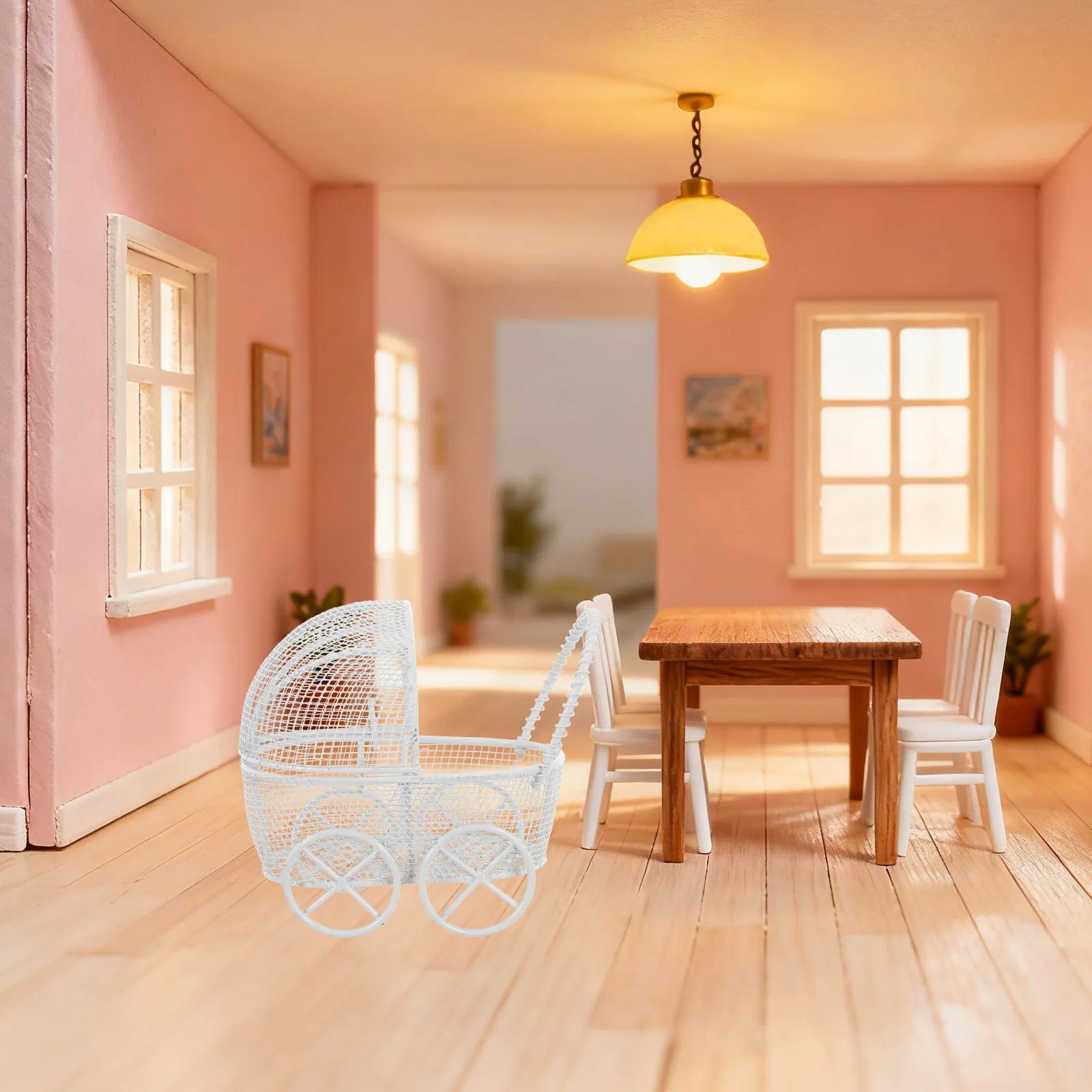 4Pcs Miniature Baby Stroller Fine Detail Metal Build for DIY Home Decoration Pretend Play Scenes Mini Stroller for Toddler
4Pcs Miniature Baby Stroller Fine Detail Metal Build for DIY Home Decoration Pretend Play Scenes Mini Stroller for Toddler