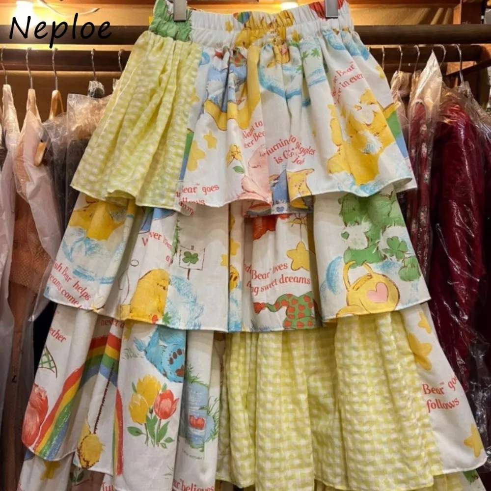 Neploe Sweet Age Reduction Small Fellow Print Faldas Patchwork Panelled Cake Mujer Skirt New Casual Western Fashion Women Falda
Neploe Sweet Age Reduction Small Fellow Print Faldas Patchwork Panelled Cake Mujer Skirt New Casual Western Fashion Women Falda