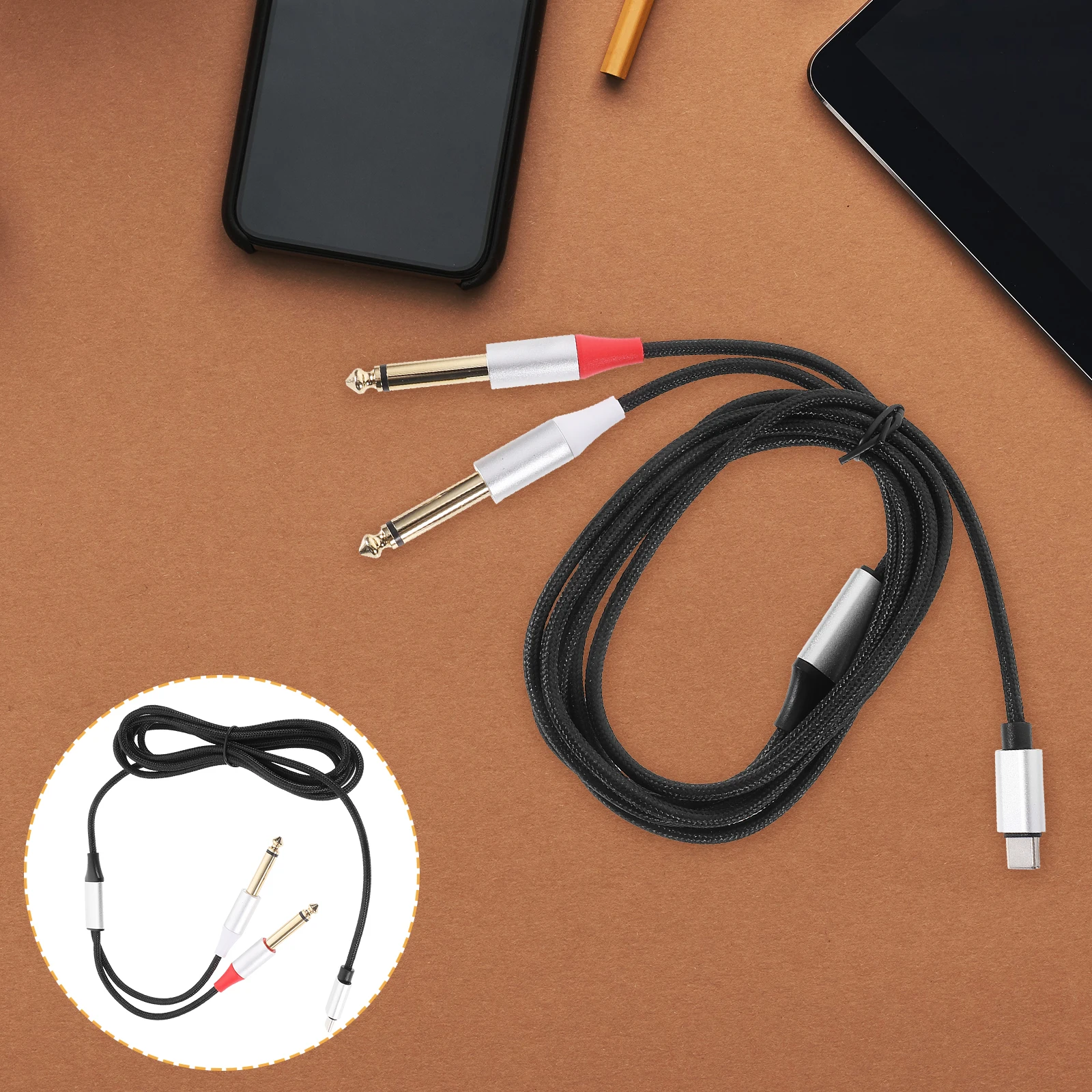 Type-C to Dual 6.5mm Audio Cable 1M USB C Adapter for Smartphone Tablet Laptop Amplifier Speaker Mixer Portable Audio Equipment
Type-C to Dual 6.5mm Audio Cable 1M USB C Adapter for Smartphone Tablet Laptop Amplifier Speaker Mixer Portable Audio Equipment