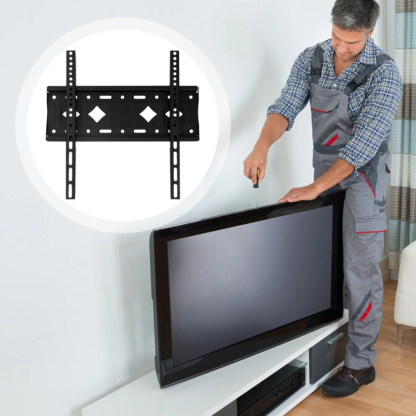 1Pcs TV Storage Bracket Heavy-Duty Wear-Resistant Fits 26-65 Inch Tvs Easy Install Convenient Cleaning Meeting Room Use
1Pcs TV Storage Bracket Heavy-Duty Wear-Resistant Fits 26-65 Inch Tvs Easy Install Convenient Cleaning Meeting Room Use