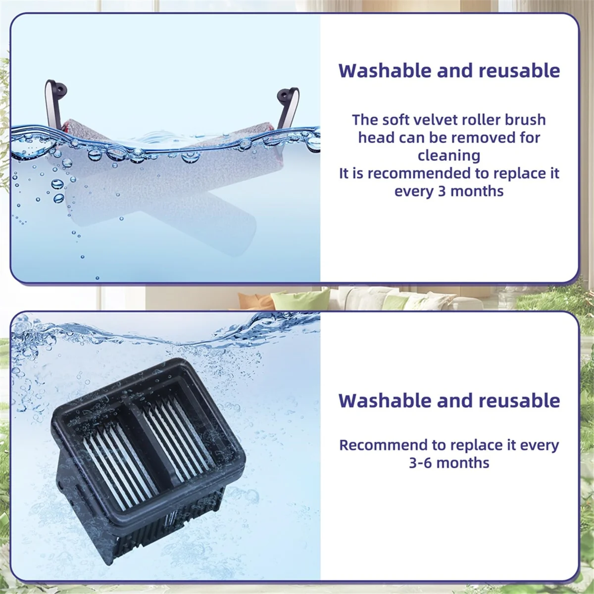 Сменный щетчатый валик AT59 и фильтр для беспроводного пылесоса Dreame H12 Pro, H12 Dual, G10 Pro для влажной и сухой уборки
Сменный щетчатый валик AT59 и фильтр для беспроводного пылесоса Dreame H12 Pro, H12 Dual, G10 Pro для влажной и сухой уборки