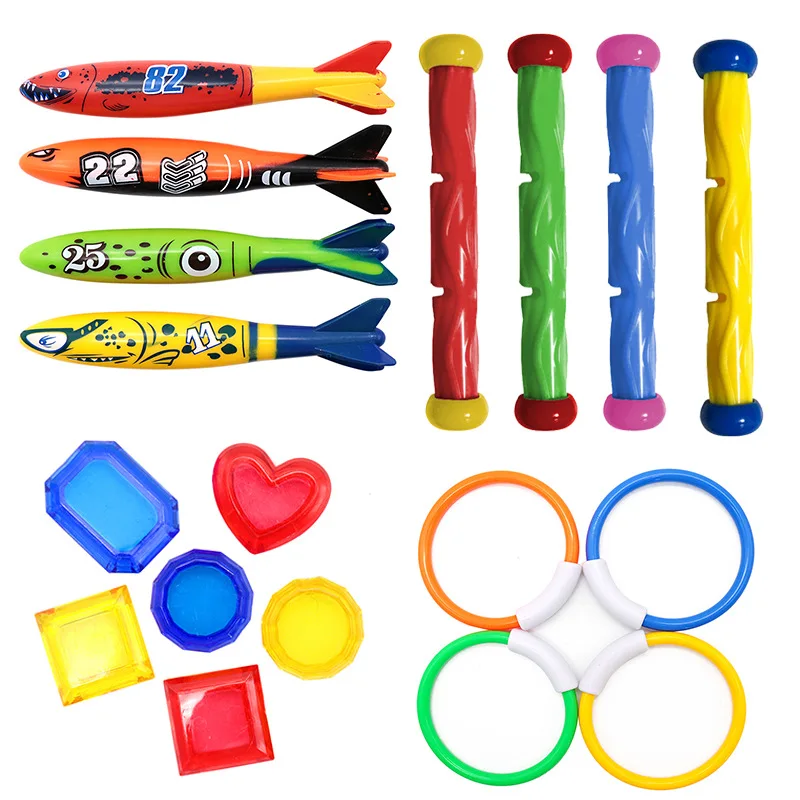 Children's swimming pool water toy diving set treasure hunting toy, snorkeling torpedo diving rod gemstone set
Children's swimming pool water toy diving set treasure hunting toy, snorkeling torpedo diving rod gemstone set