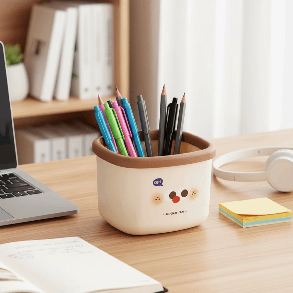 Cartoon Design Desktop Trash Can with Lid Pen Holder Plastic Storage Bucket Student Supplies Storage Bin Student Dormitory
Cartoon Design Desktop Trash Can with Lid Pen Holder Plastic Storage Bucket Student Supplies Storage Bin Student Dormitory