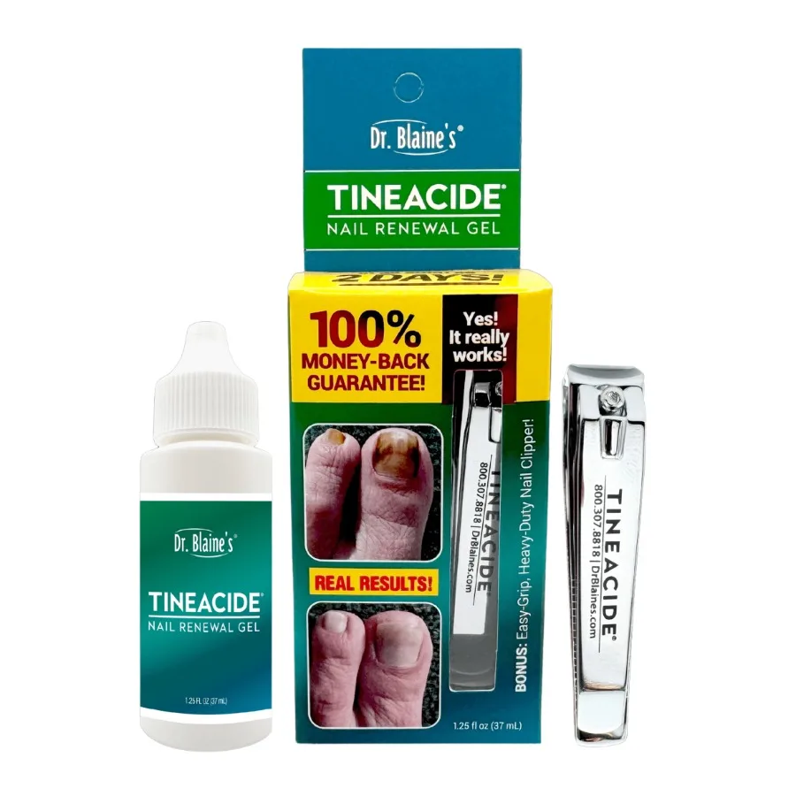 Tineacide Nail Renewal Gel With Nail Clipper 1.25 fl. oz Bottle
Tineacide Nail Renewal Gel With Nail Clipper 1.25 fl. oz Bottle