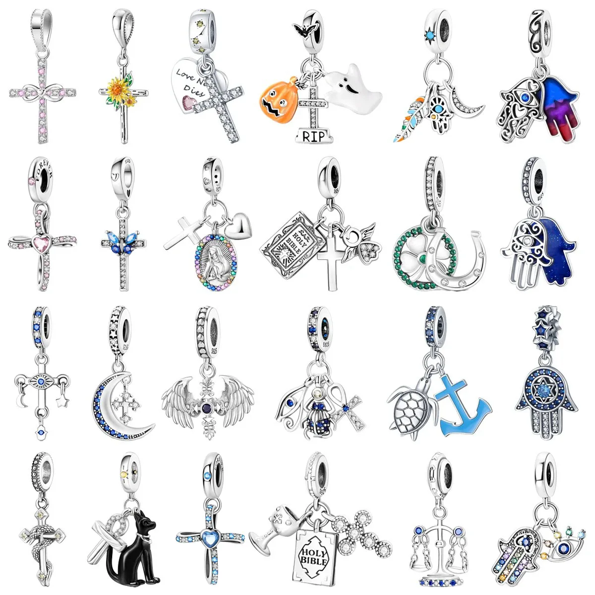 Original 925 Charms Sterling Silver Cross Animal Feather Hand Eye Pendant Charm for Pandora DIY Bracelet Ladies Jewelry Gift
Original 925 Charms Sterling Silver Cross Animal Feather Hand Eye Pendant Charm for Pandora DIY Bracelet Ladies Jewelry Gift