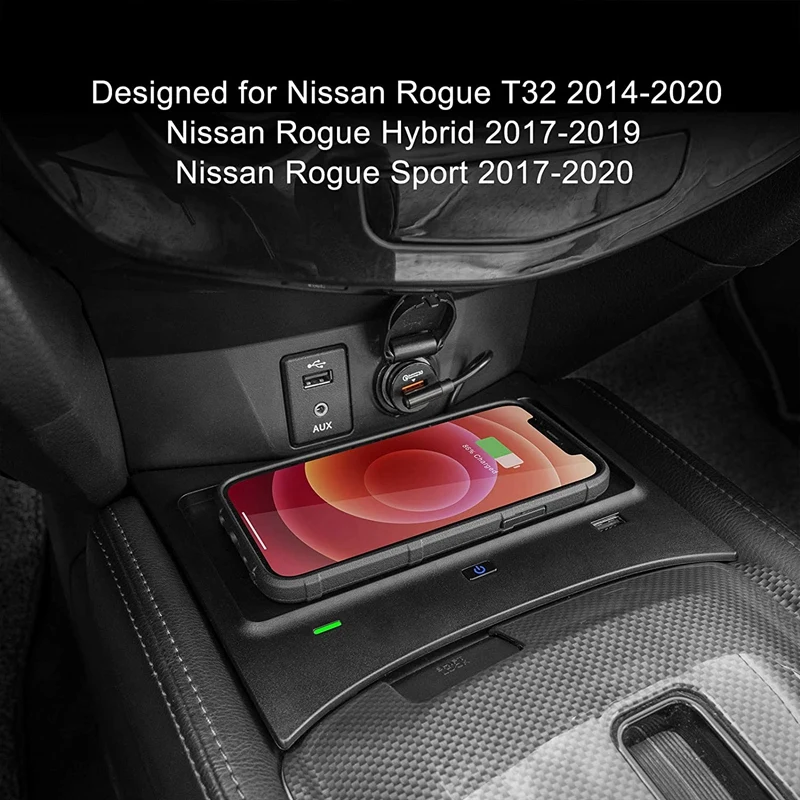 Автомобильное беспроводное зарядное устройство для Nissan X-Trail 2014-2021 Qashqai 2016-2018, аксессуары для телефона, коврик для беспроводной зарядки
Автомобильное беспроводное зарядное устройство для Nissan X-Trail 2014-2021 Qashqai 2016-2018, аксессуары для телефона, коврик для беспроводной зарядки