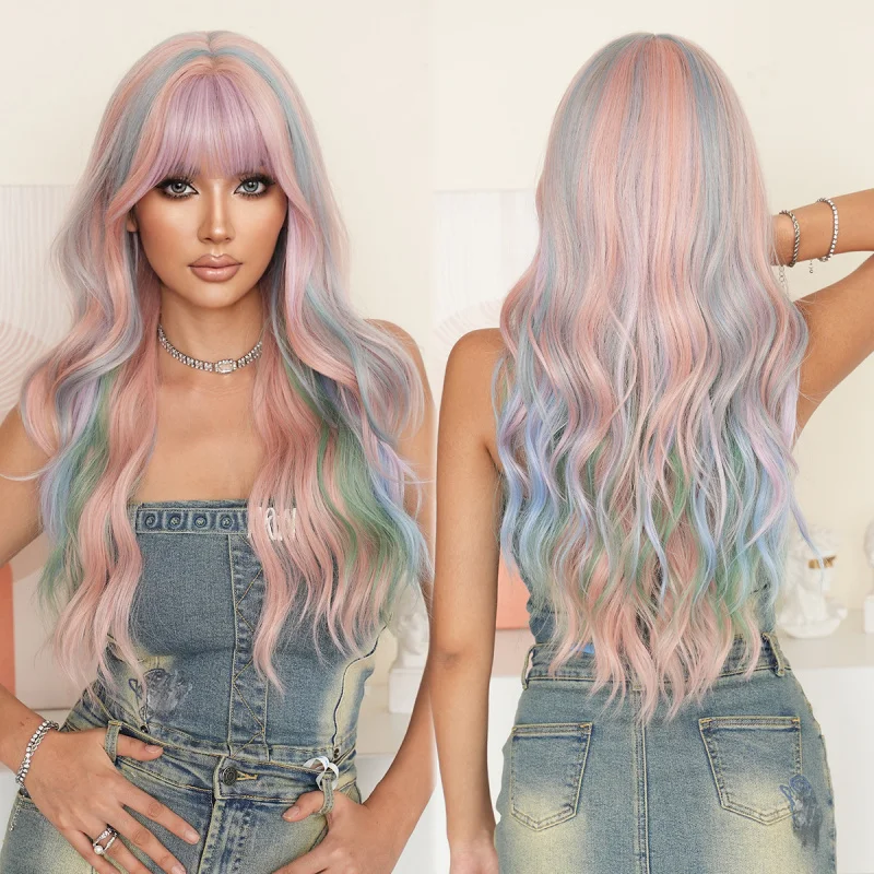 Japanese- wig for women lolita style Parisian dyeing rainbow-colored long curly hair large waves full head
Japanese- wig for women lolita style Parisian dyeing rainbow-colored long curly hair large waves full head