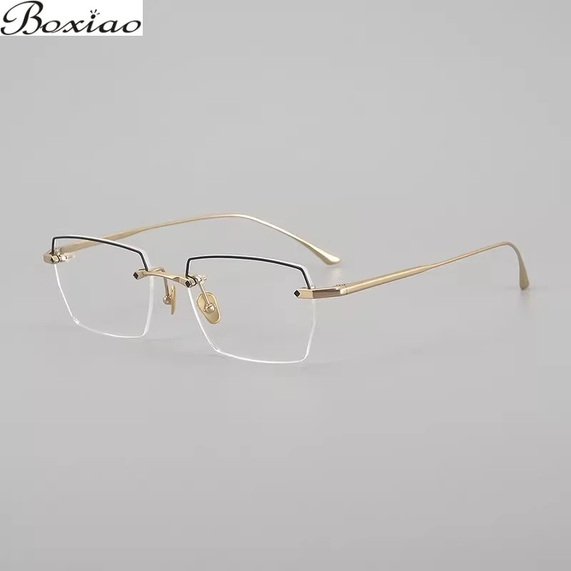 Advanced blue light and radiation protection pure titanium rimless business glasses frame for men with myopia and hyperopia.
Advanced blue light and radiation protection pure titanium rimless business glasses frame for men with myopia and hyperopia.