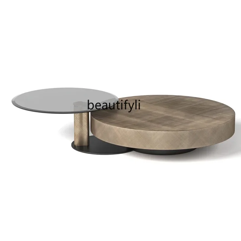 xx1Light Luxury Italian round Tea Table Combination Living Room Home Tempered Glass Modern Minimalist Creative furniture
xx1Light Luxury Italian round Tea Table Combination Living Room Home Tempered Glass Modern Minimalist Creative furniture