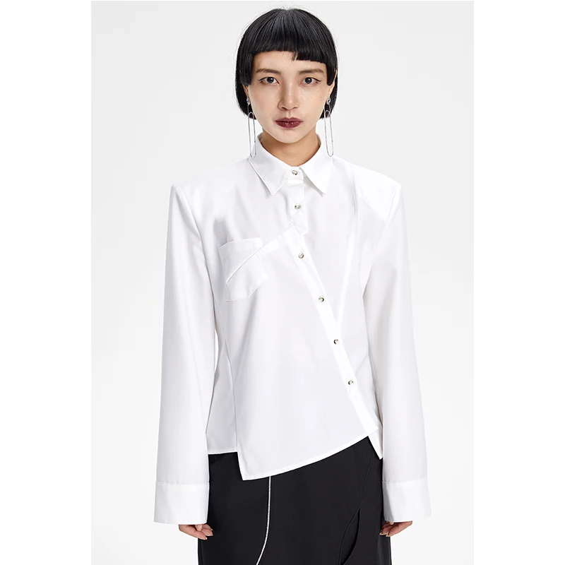 TINY in Asymmetric Slim Fit Women's irt Bla White Original Design Autumn Winter Collar Long Sve Straight Cut
TINY in Asymmetric Slim Fit Women's irt Bla White Original Design Autumn Winter Collar Long Sve Straight Cut