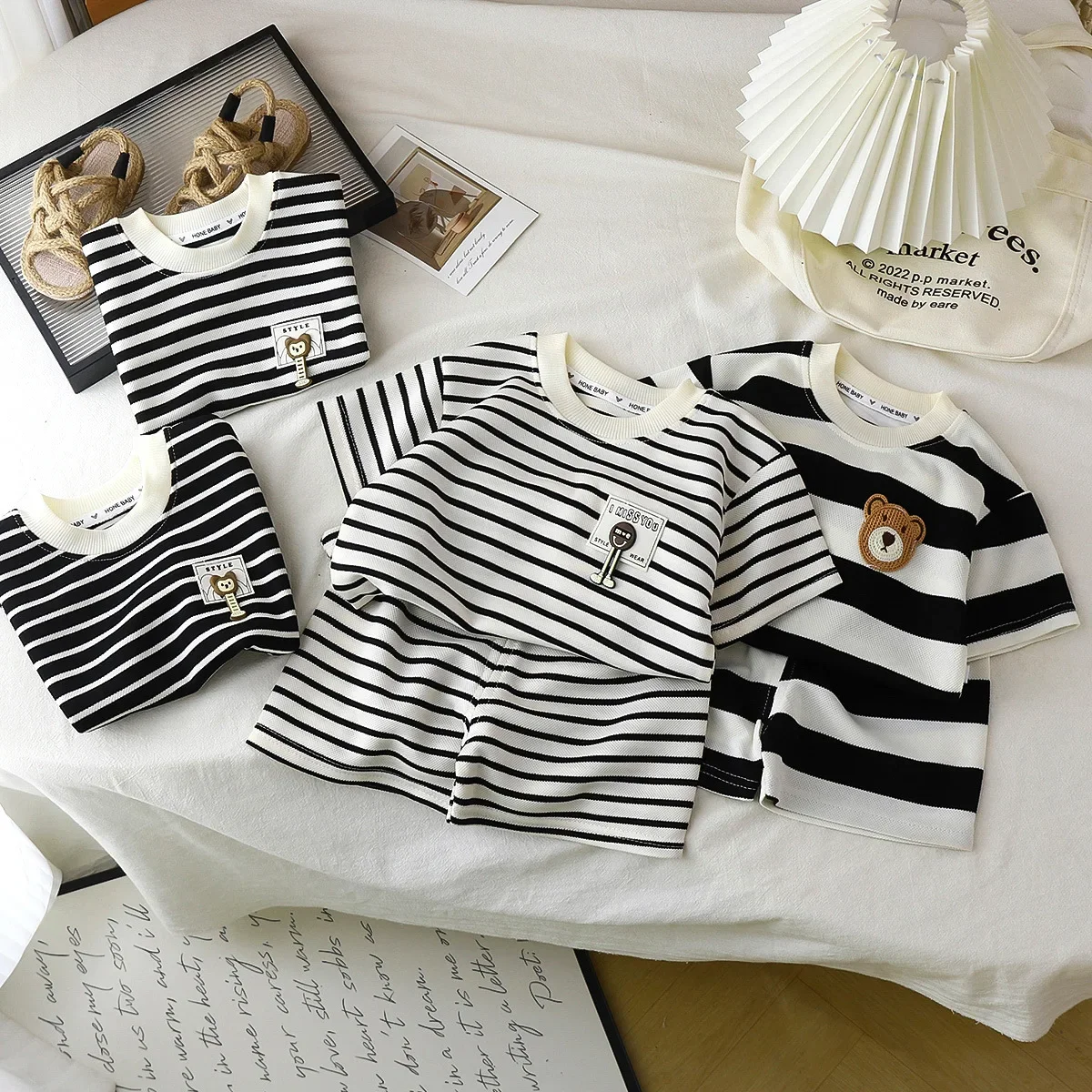Kids Clothes Children's Short-sleeved Suit Striped Top+shorts 2-piece T-shirt Summer Baby Clothes Children Clothing Boys Girls
Kids Clothes Children's Short-sleeved Suit Striped Top+shorts 2-piece T-shirt Summer Baby Clothes Children Clothing Boys Girls