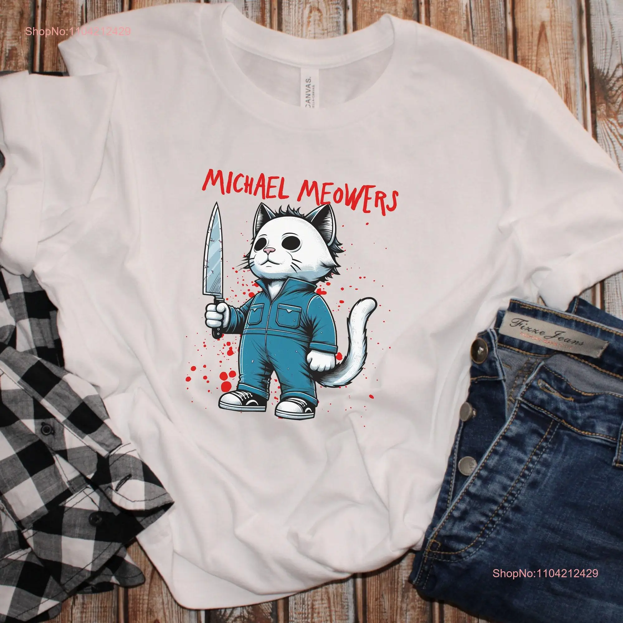Michael Meowers T shirt Halloween CaT Goth gifts lover Everything Cats Horror Scary top long or short sleeves
Michael Meowers T shirt Halloween CaT Goth gifts lover Everything Cats Horror Scary top long or short sleeves